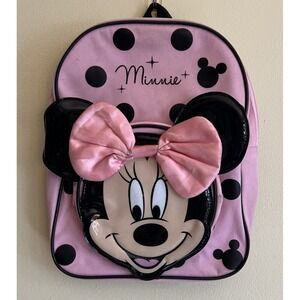 Disney Minnie Mouse 10" Mini Backpack with 3D Ears and Bow Toddler Bag Pink